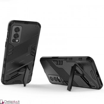 Smūgiams atsparus dėklas su kojele - juodas (Oneplus Nord 2/Nord 2 5G) Smūgiams atsparus dėklas su kojele - juodas (Oneplus Nord 2/Nord 2 5G)